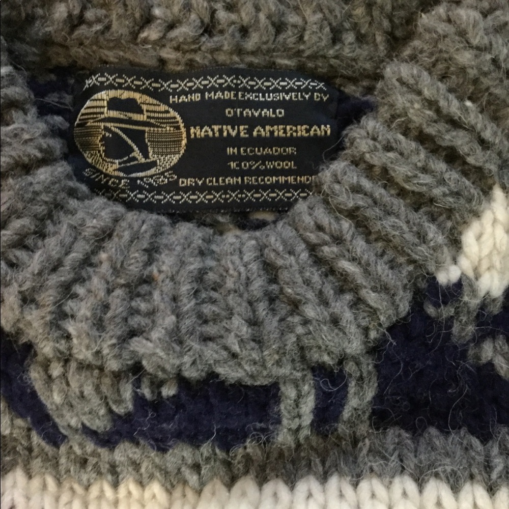 Hand made Native American Sweater, 100% wool m/l - Picture 8 of 8